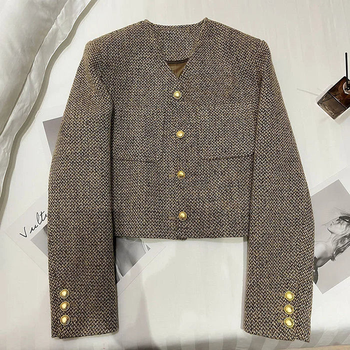 Gina | Women's Cropped Collarless Jacket