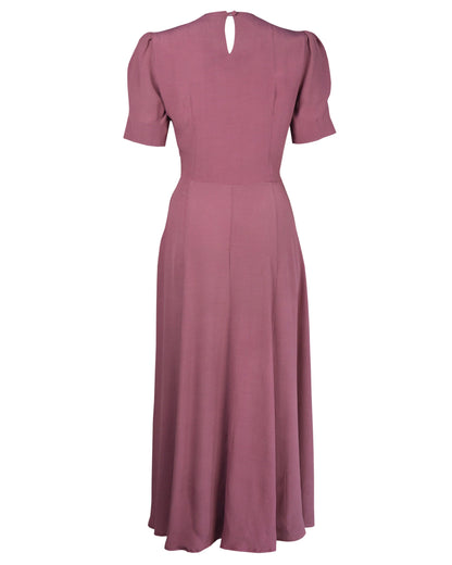 1940s 'Girl Friday' Midi Dress - Plum