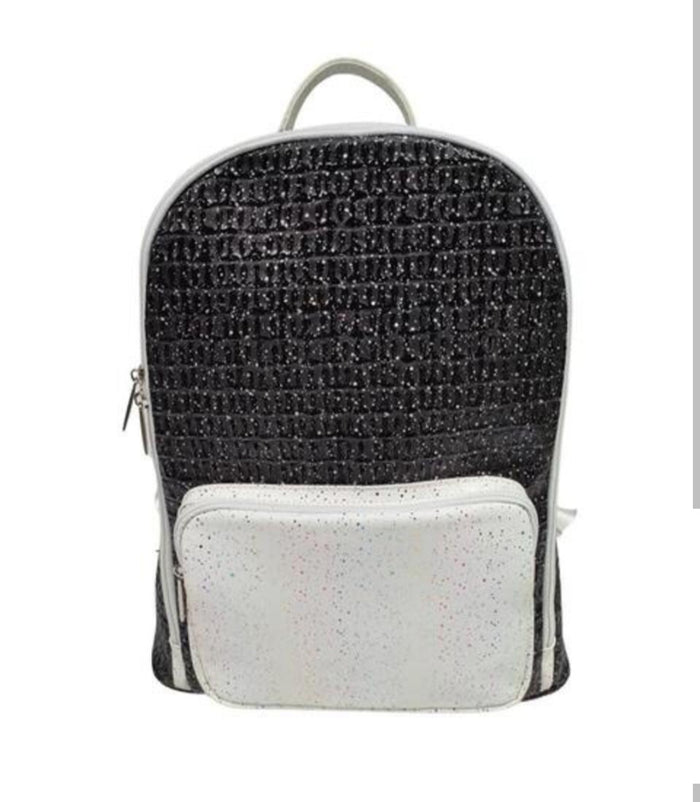Glitter Crinckle Black/White Backpack