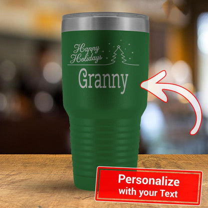 Happy Holidays - PERSONALIZED - 30oz Tumbler-KaboodleWorld