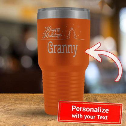 Happy Holidays - PERSONALIZED - 30oz Tumbler-KaboodleWorld