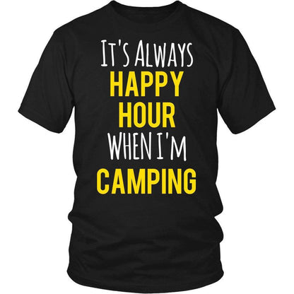 'It Is Always Happy Hour When I'm Camping' T-shirt-KaboodleWorld