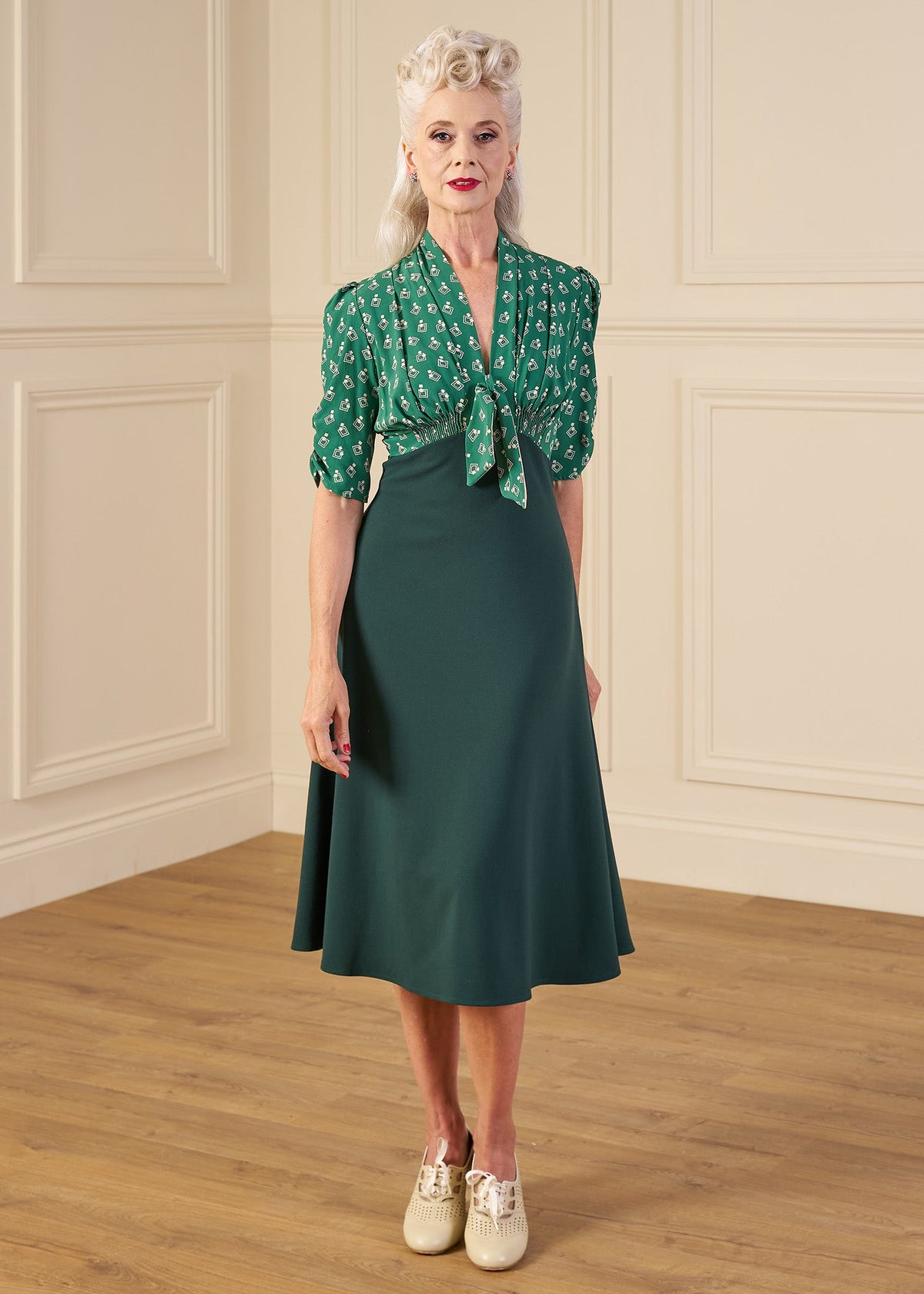 1930s Jitterbug Dress - Dia Deco Emerald