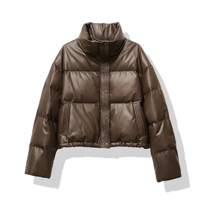 Madeline | Women's Cropped Glossy Puffer Jacket