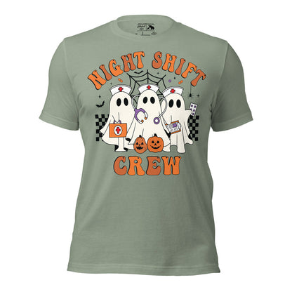 Ghost nurse Halloween shirt with Night Shift Crew design