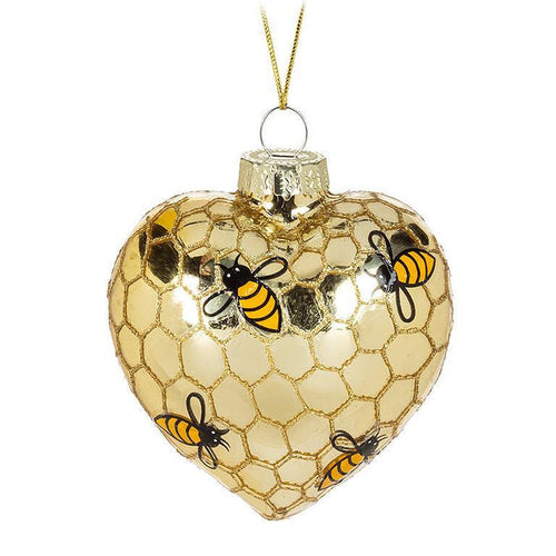 Puffy Bee Heart Ornament