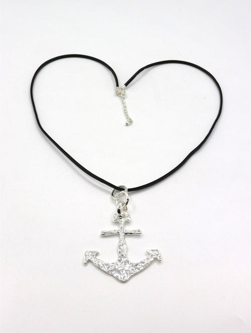Rope Necklace W/ Anchor Pendant