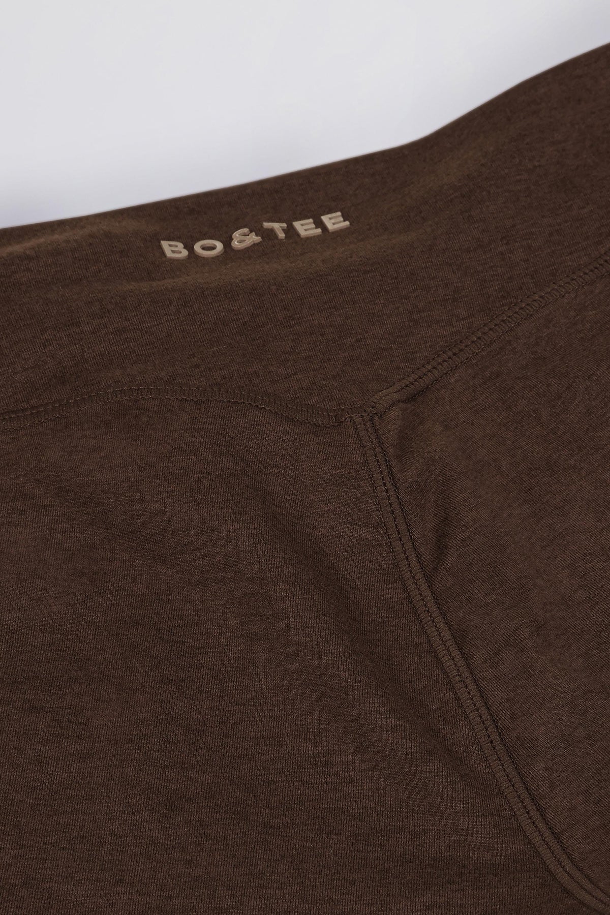 Brushed Jersey Ruched Flared Trousers in Pecan Marl