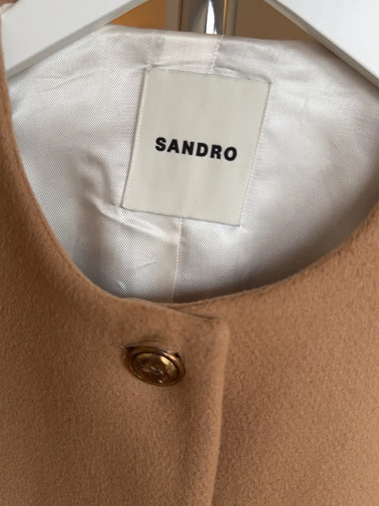 Sandro Cropped Wool-blend , Sfpve01088-ullkavaj NWOT