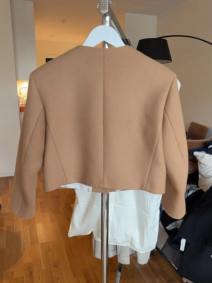 Sandro Cropped Wool-blend , Sfpve01088-ullkavaj NWOT