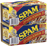 Spam 25% Less Sodium Six 12 Ounce Cans 8 Pack