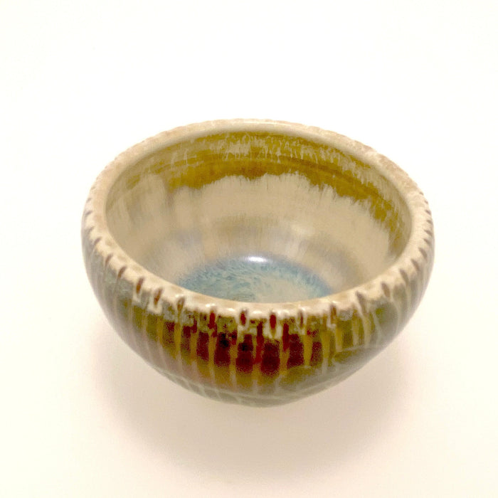 Tiny Bowl with Green Flowers
