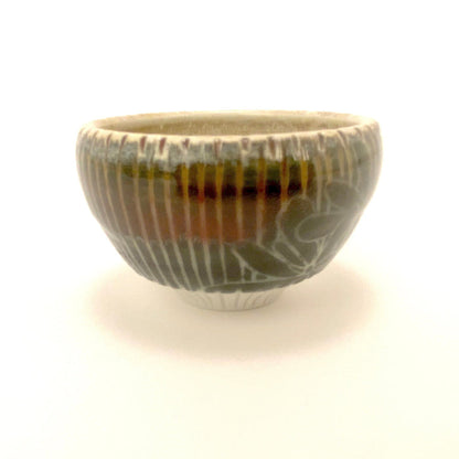 Tiny Bowl with Green Flowers
