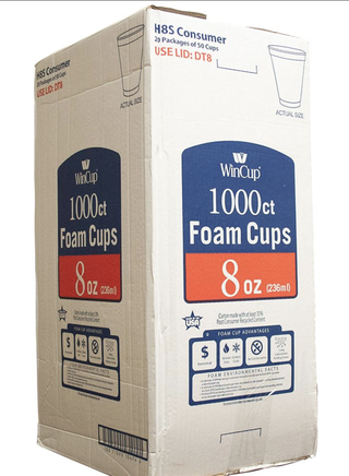 WinCup 8-Oz. Foam Cups, 1,000 ct. - White