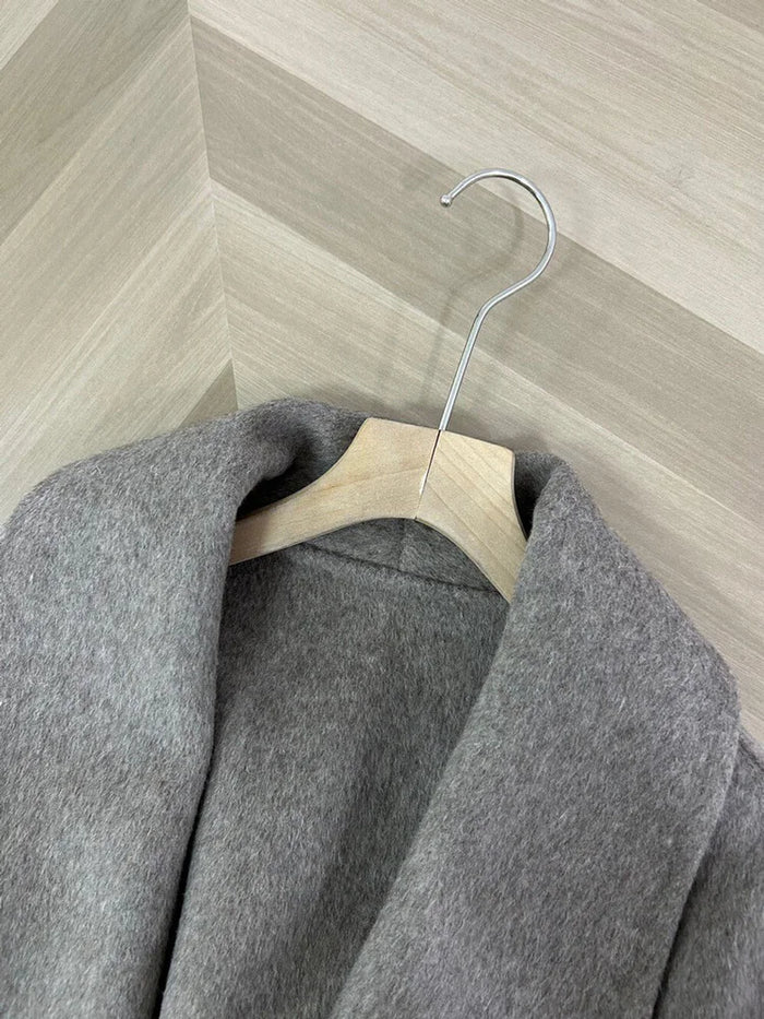 Women’s Fox Fur Wool Overcoat | Elegant Short Coat for Office & Winter
