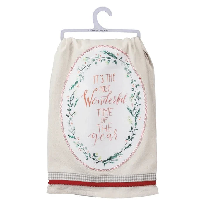 Little Things Tea Towel featured in Wonderful Time of the Year Dish Towel display